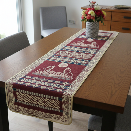 Two wolves Table Runners