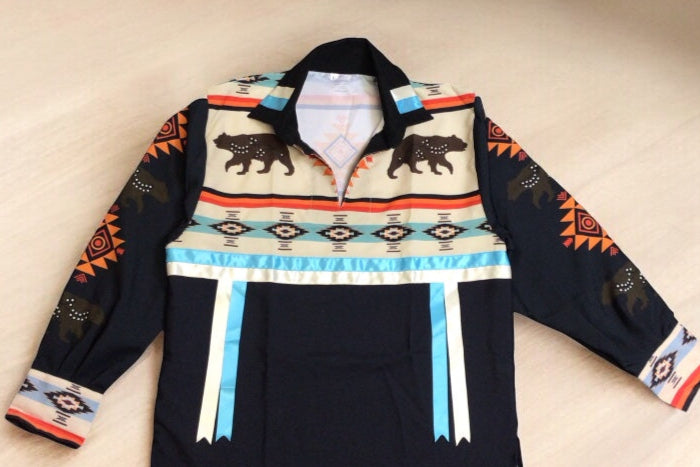 Sky Blue and White Ribbon Shirt