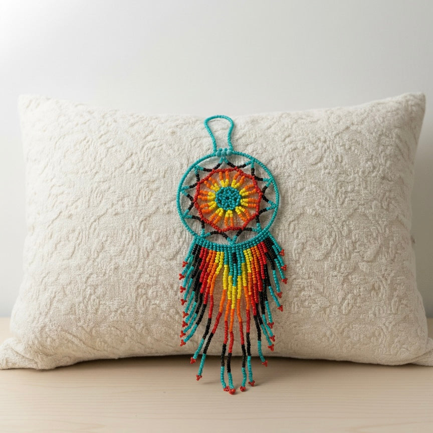 Turquoise  ,Celestial Beaded Handmade Dreamcatcher