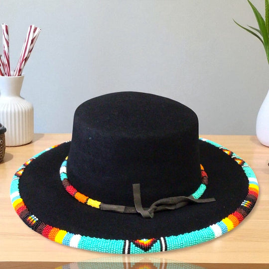 Size-60 Handmade Beaded Hat