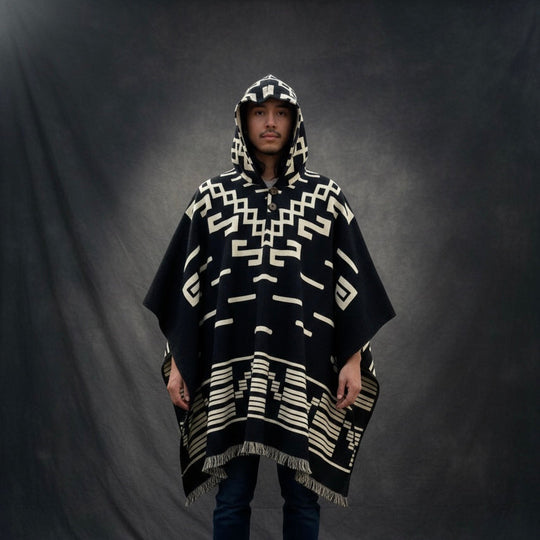 Southwestern style HandMade Wool Poncho