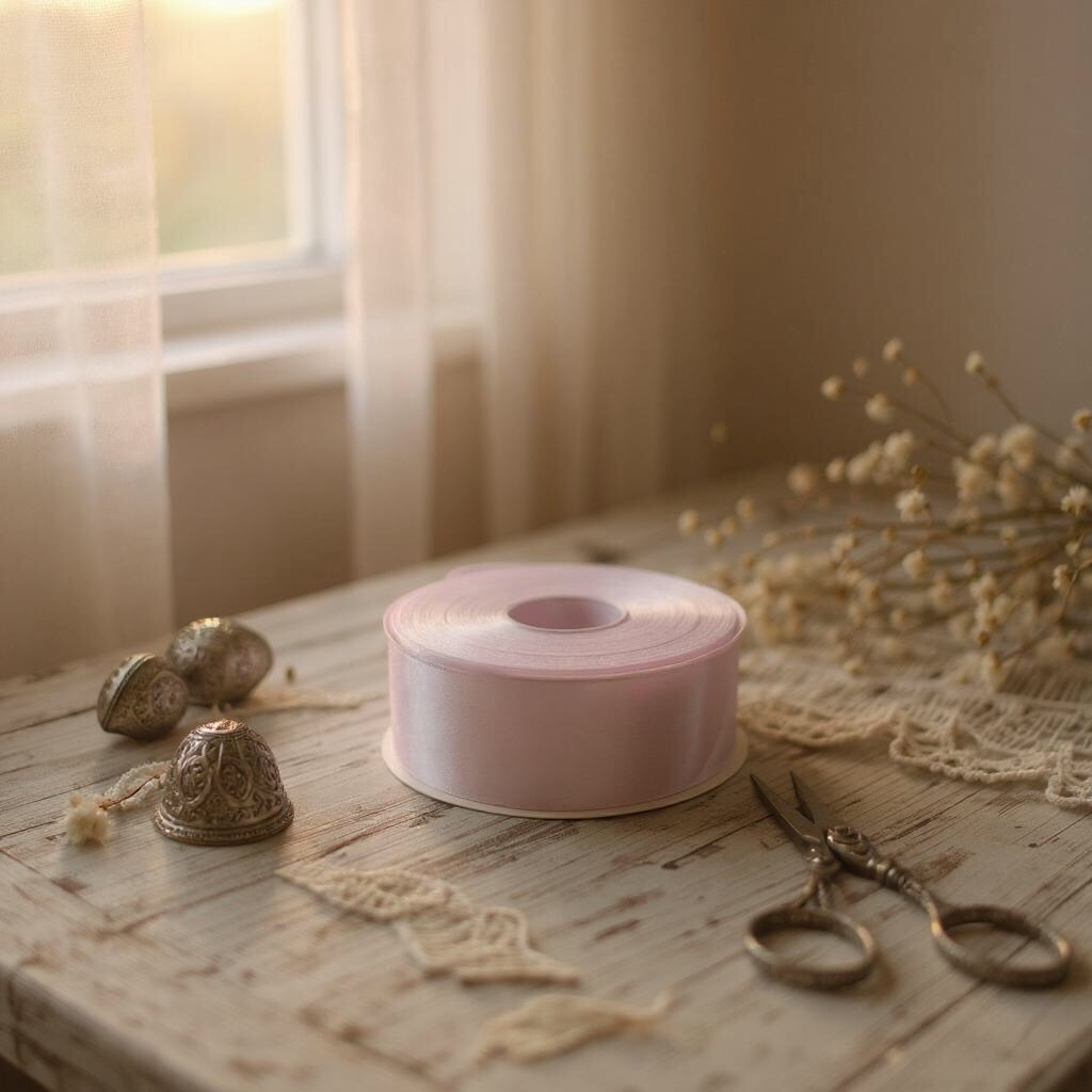 OLDTRIBES Satin Ribbon Double Face-Light Pink #103-3.8 cm Wide