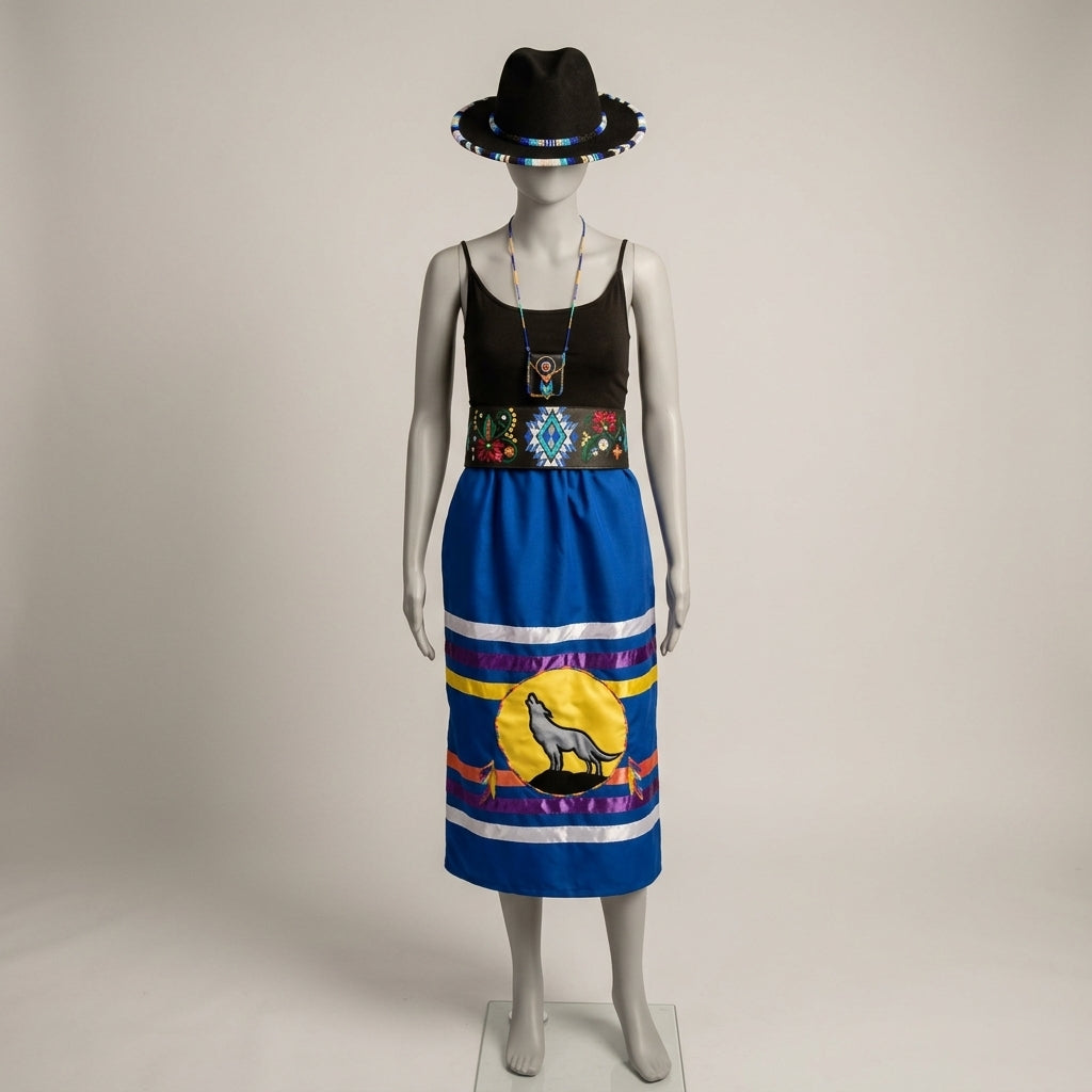 Heritage Leather Regalia Belt (Blue Floral)