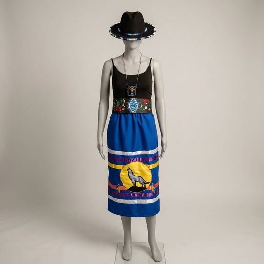 Heritage Leather Regalia Belt (Blue Floral)