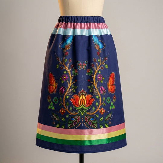 Floral Butterfly Ribbon Skirt
