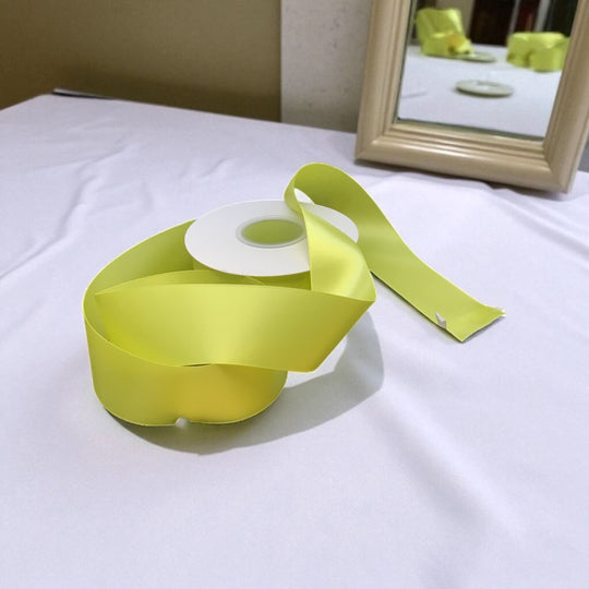Satin Ribbon Double Face Lime  #625 -3.8 cm Wide