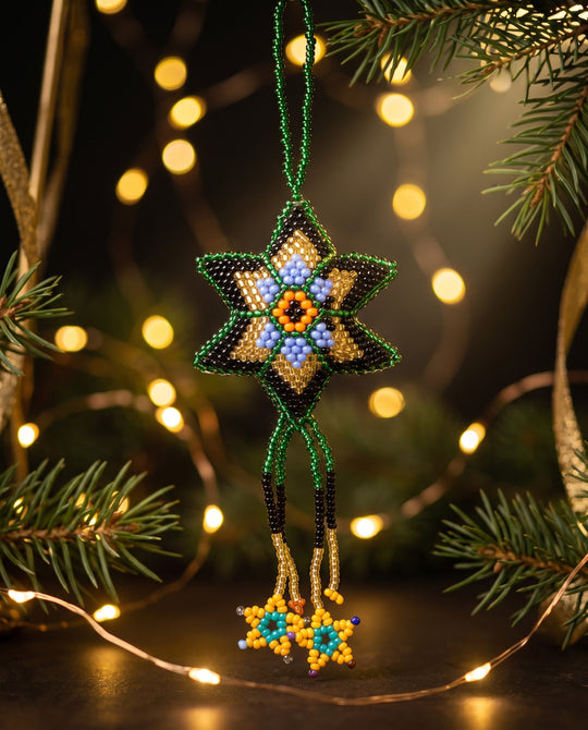 Green bead Sunrise Flame Star