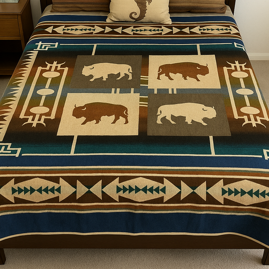 OLDTRIBES™ Buffalo Reversible  Blanket