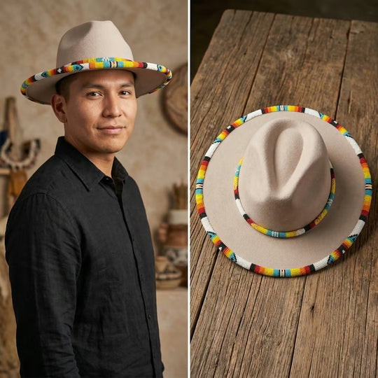 Size-60 Handmade Beaded Hat