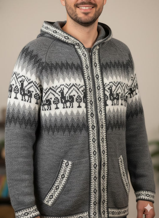 Grey Alpaca Unisex Sweater