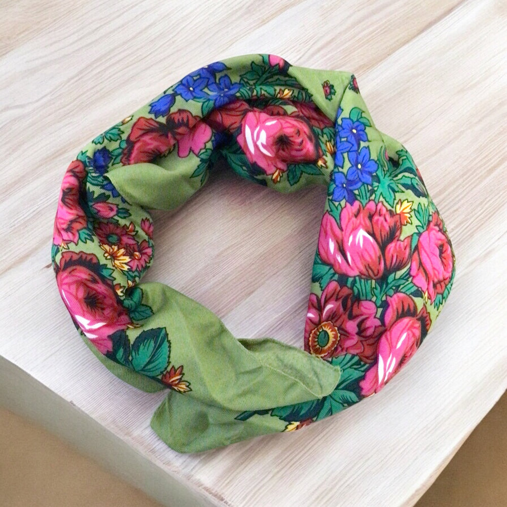 Olive green Kokum Scarf – OldTribes - Main Image