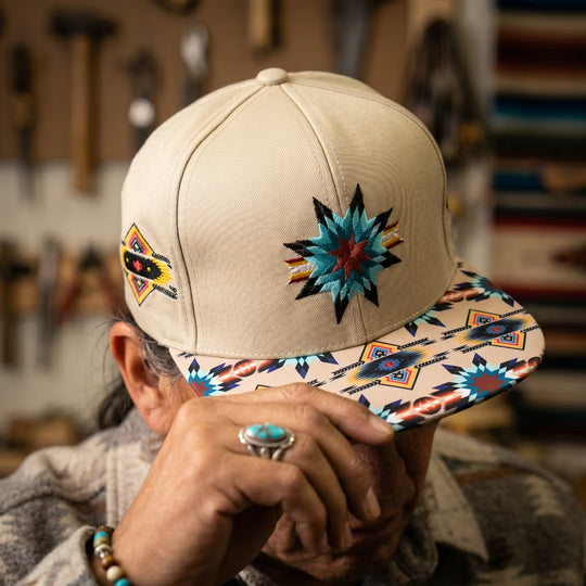 Native embroidery Hat beige