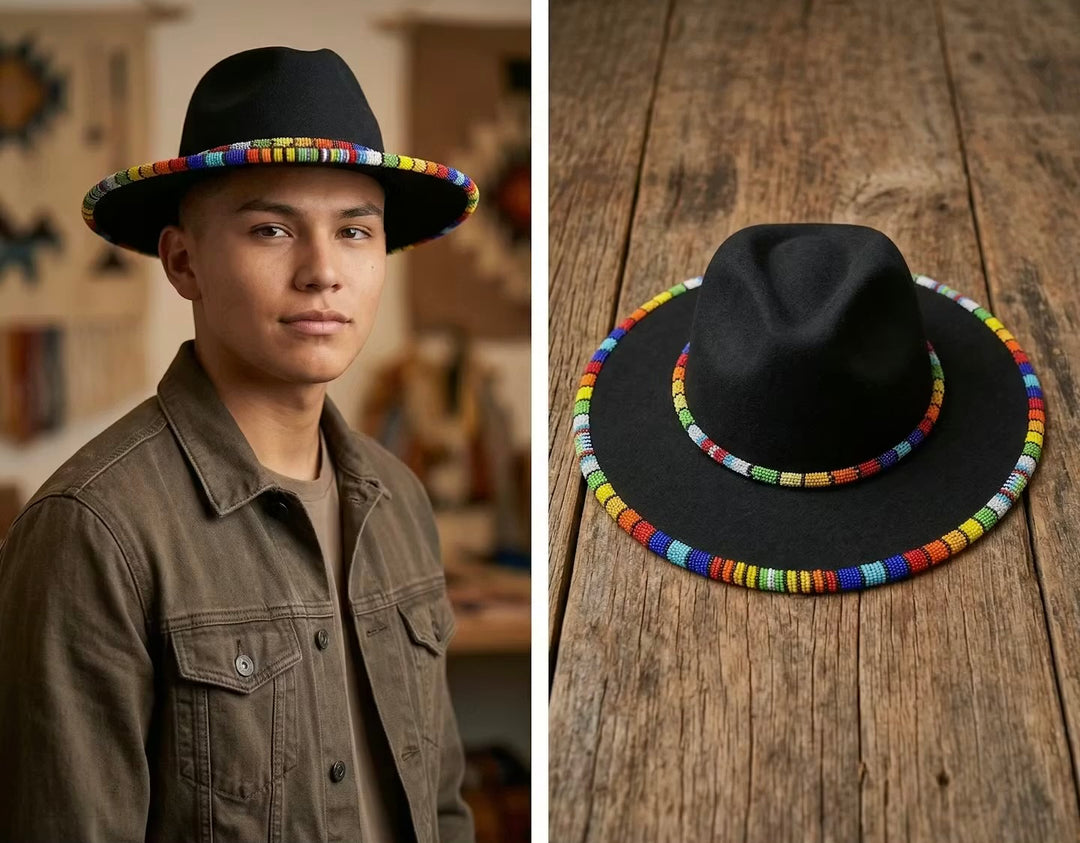 Size-61 Handmade Beaded Hat