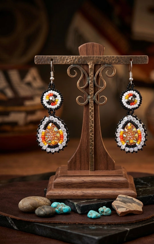 Drop Beaded Earrings  gold collection
