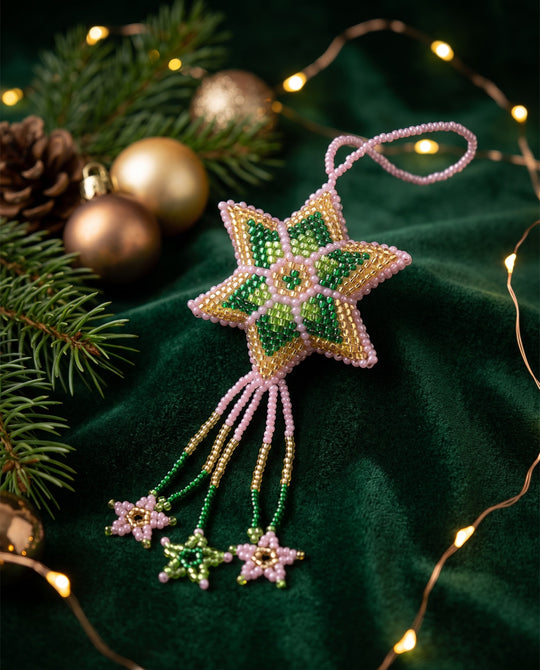 Green bead Sunrise Flame Star