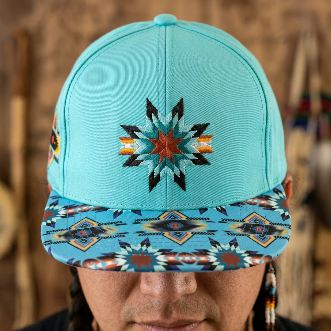 Native embroidery Hat turquoise