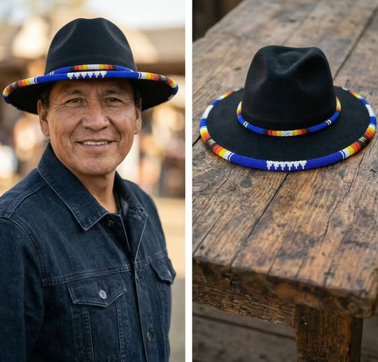 Size-59 Handmade Beaded Hat