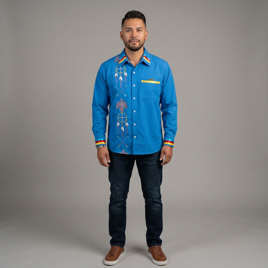 Embroidered Ribbon Shirt (Eagle)