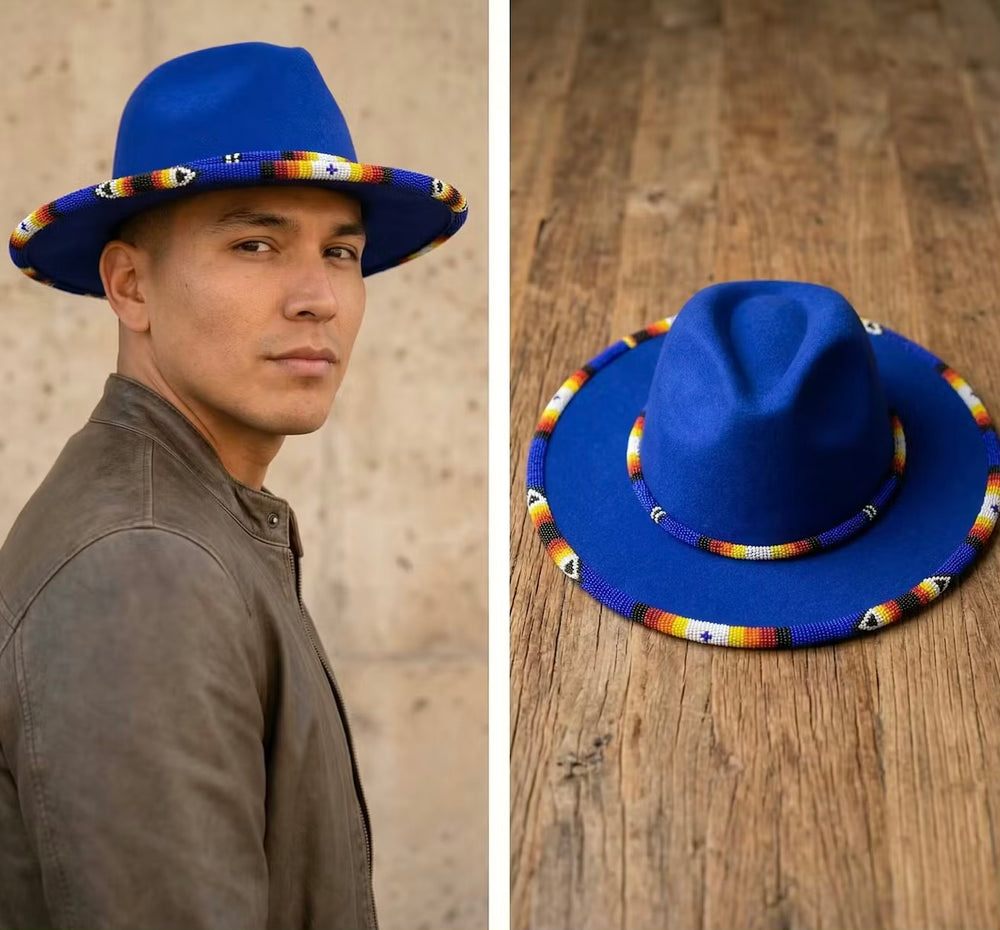 Size-60 Handmade Beaded Hat