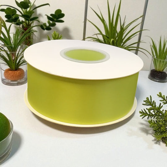 Satin Ribbon Double Face Lime  #625 -3.8 cm Wide