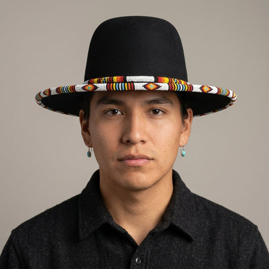 Size-60 Handmade Beaded Hat