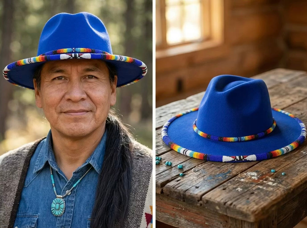 Size-59 Handmade Beaded Hat