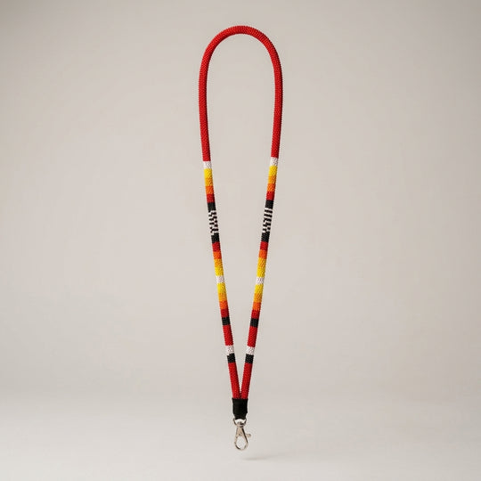 Round Beaded Lanyard(Red)
