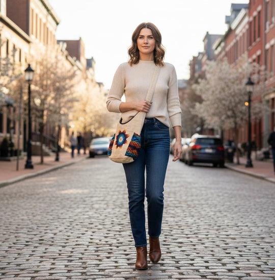 Wisdom Star Embroidered Crossbody Bag