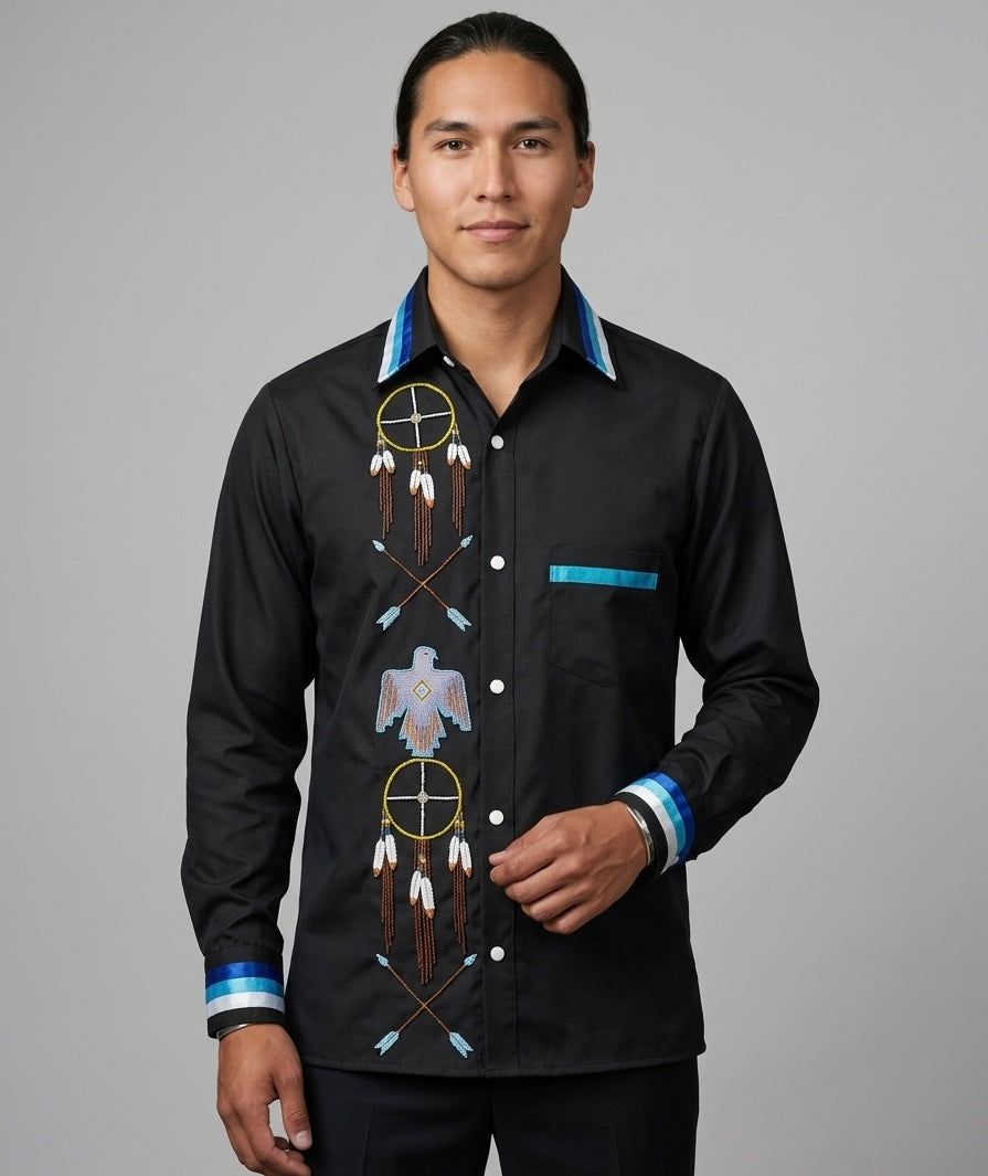 Embroidered Ribbon Shirt (Eagle)