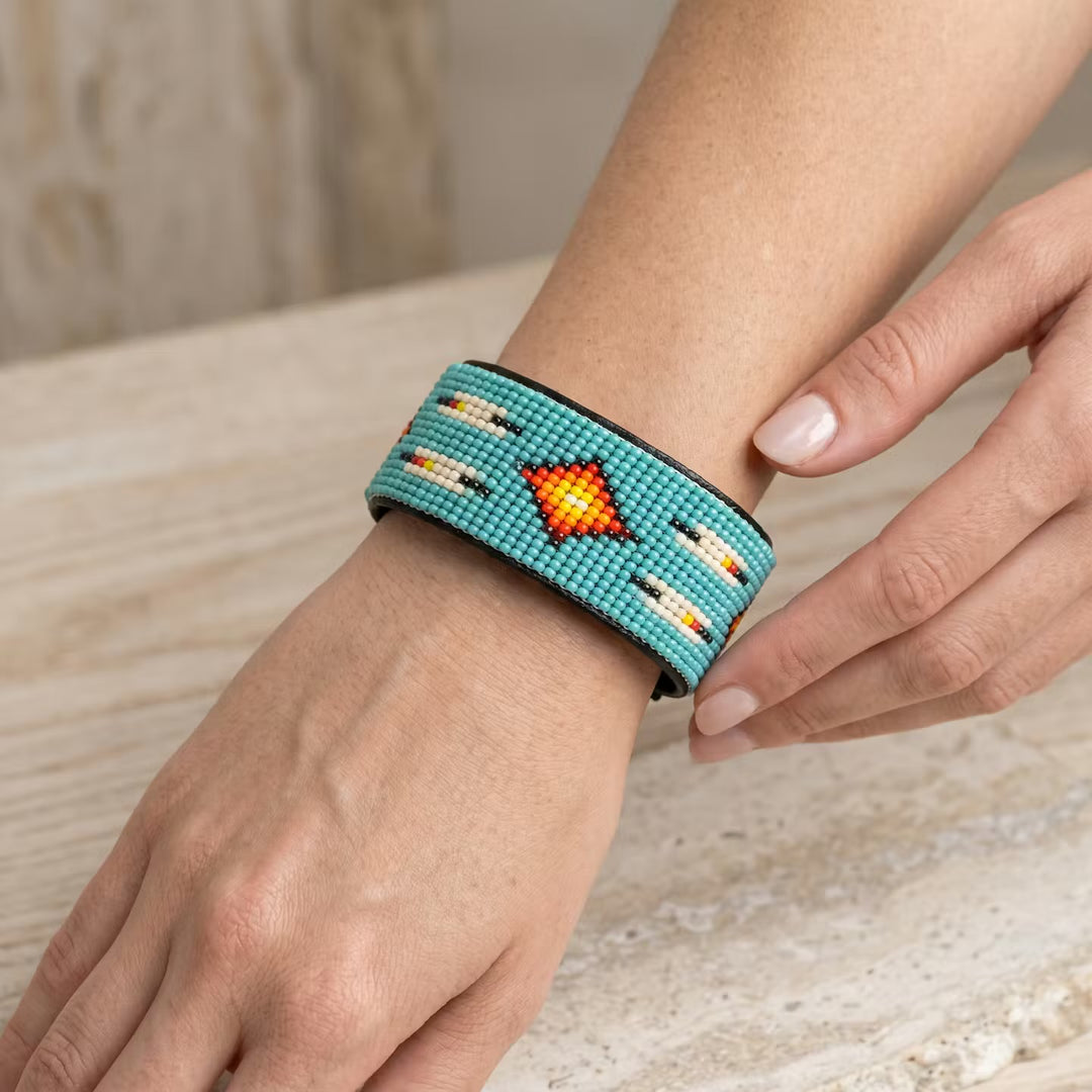 Beaded Cuff Bracelet(Turquoise)