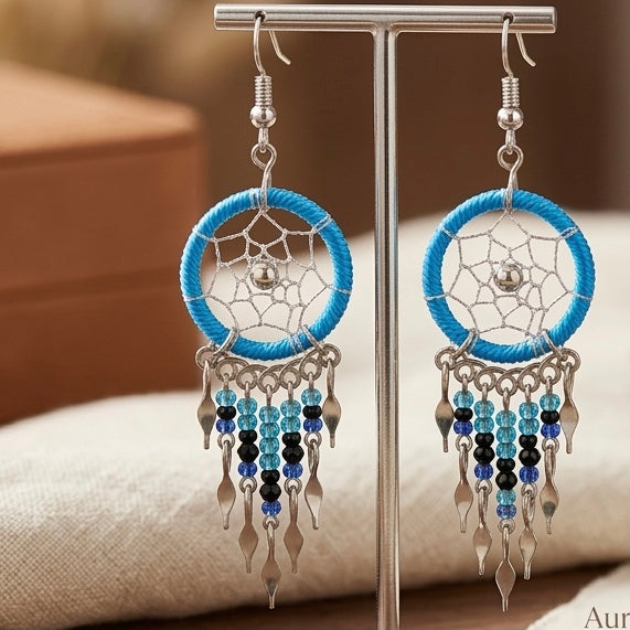 OLDTRIBES™ Celeste  beaded dream catcher earrings