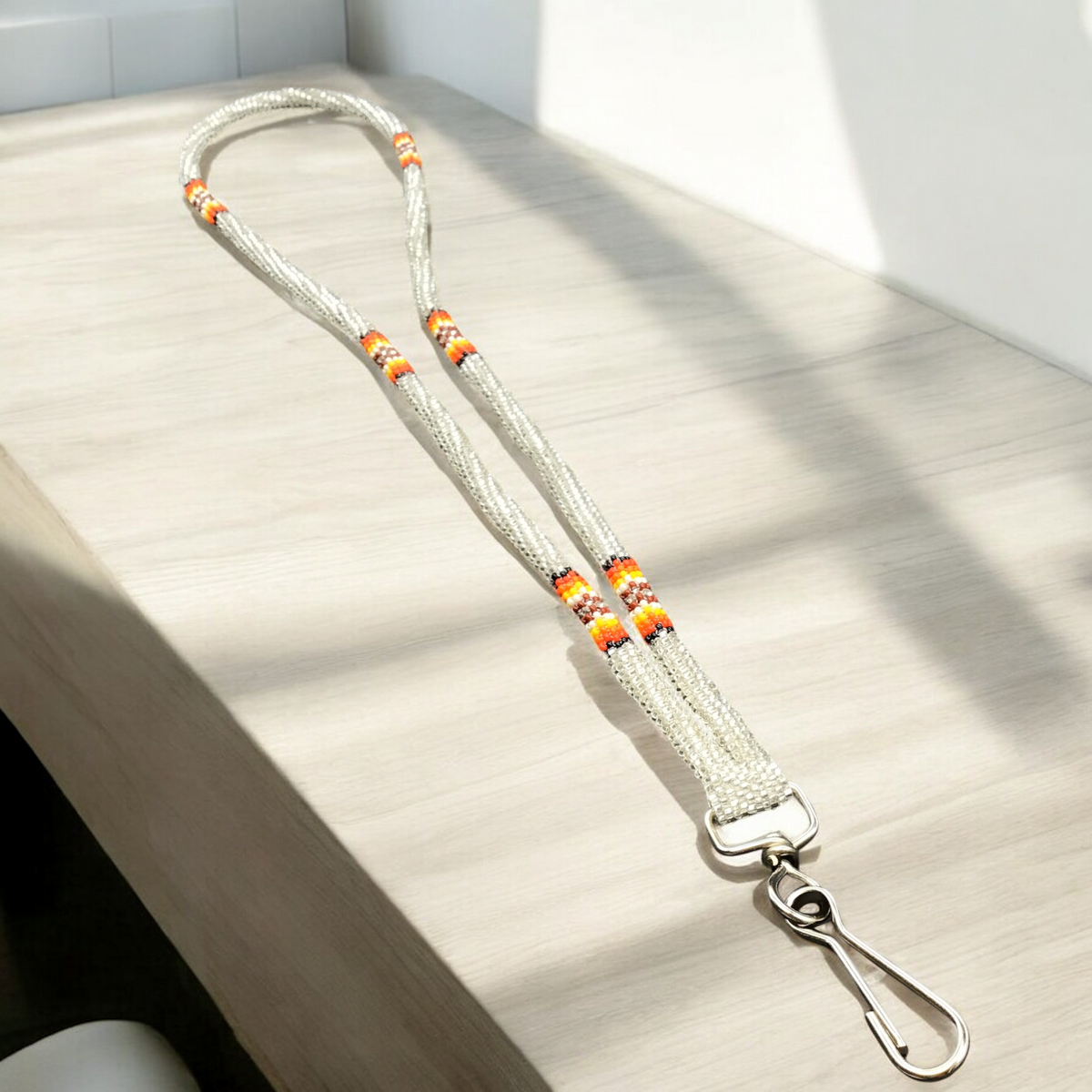 Silver Native American Style Beaded Rope Lanyard (19 Inches) – OldTribes