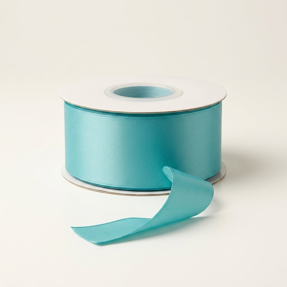 Satin Ribbon Double Face-Teal #317- 3.8 cm Wide