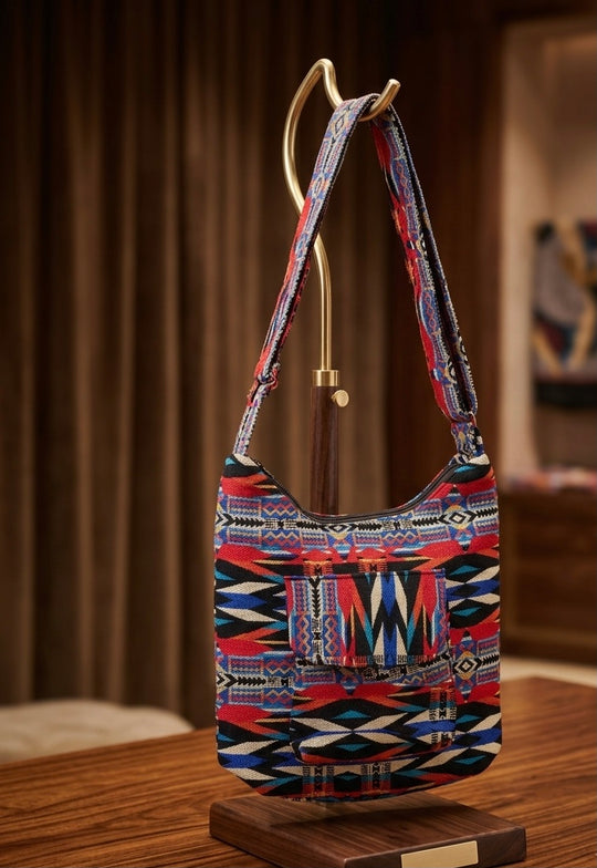 OLDTRIBES™ Red and Turquoise Crossbody Bag