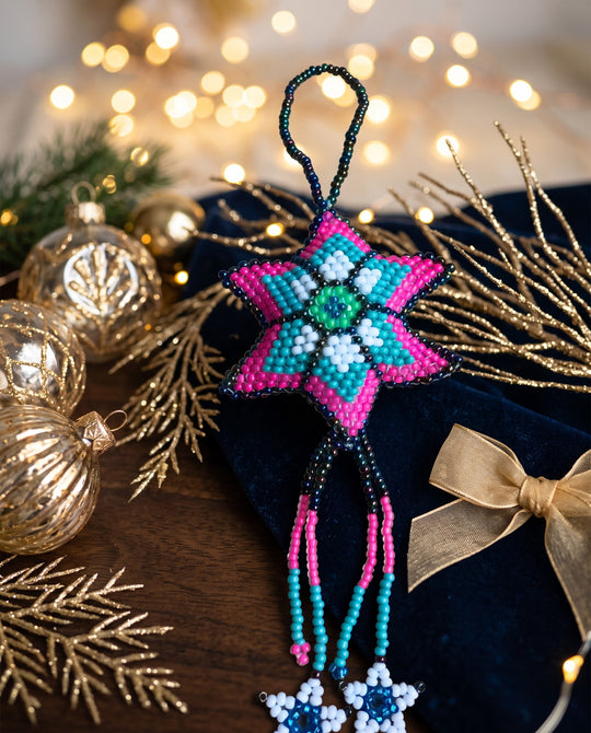 Pink Beaded Moonlit Frost Star