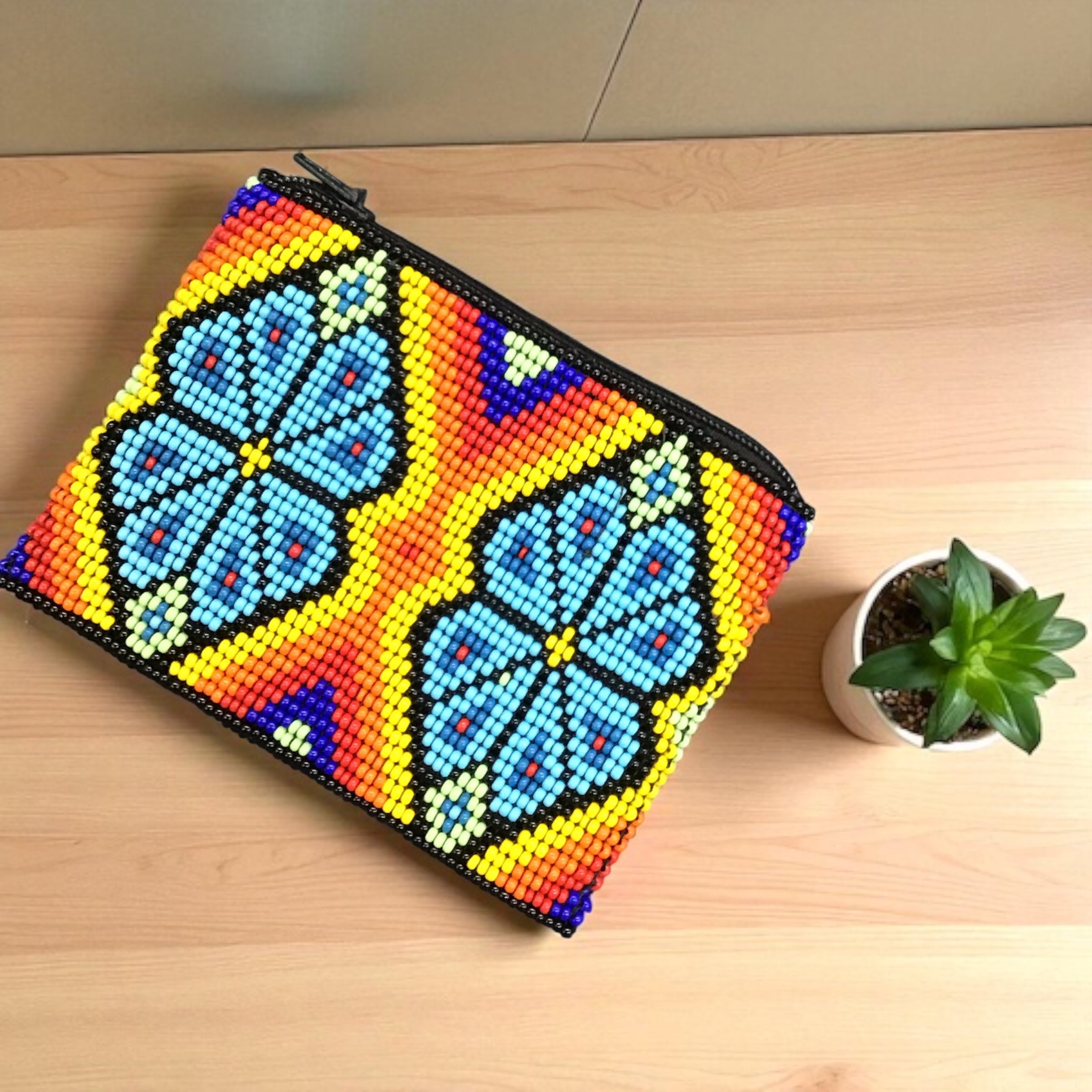OLDTRIBES Flower Beaded coin purse