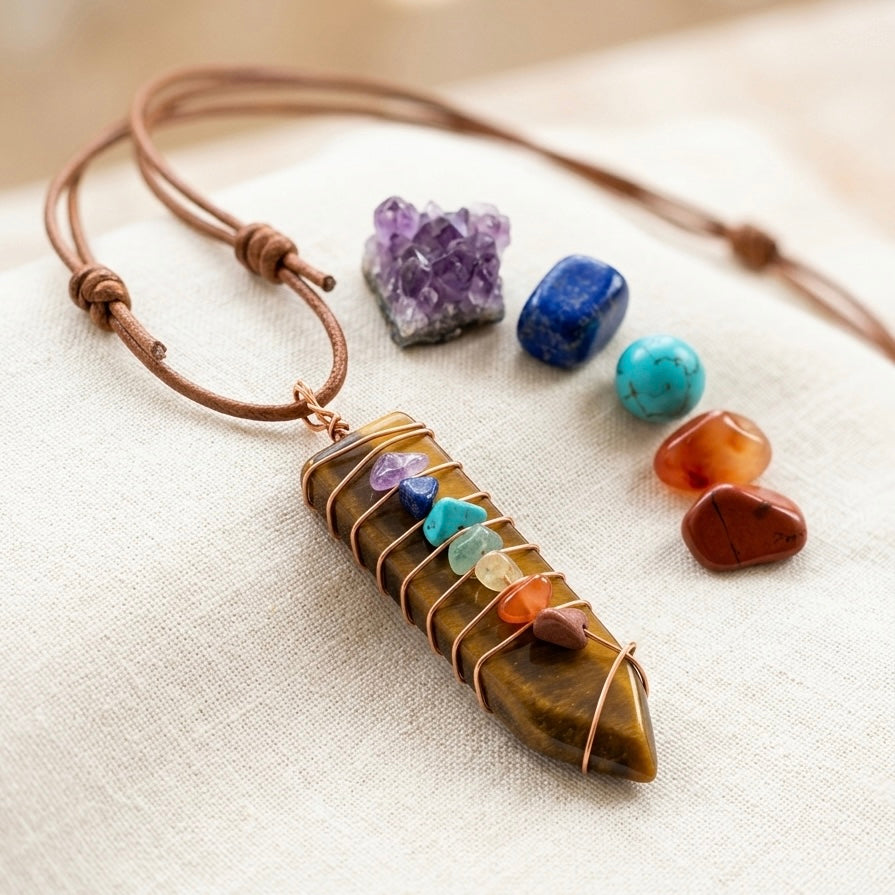 OLDTRIBES Natural Sword Chakra Unisex Brown Pendant
