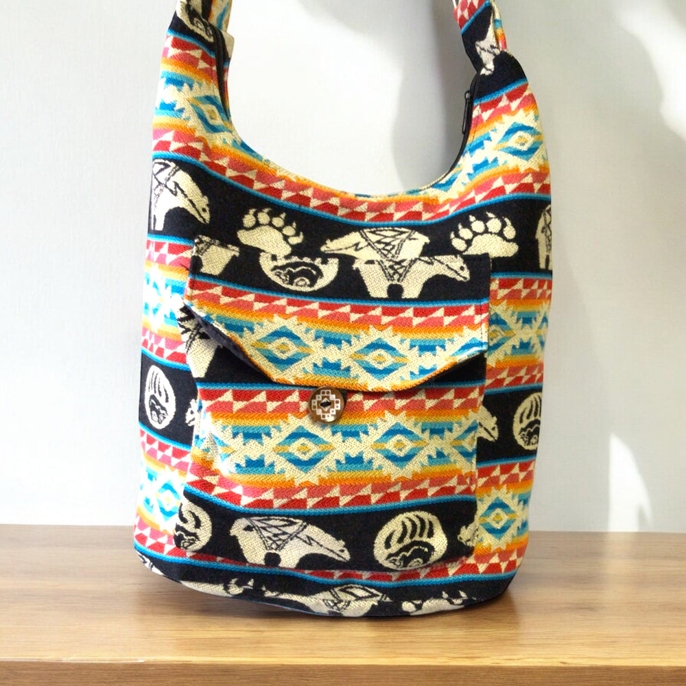 OLDTRIBES™ Red and Black  Bear Paw Crossbody Bag