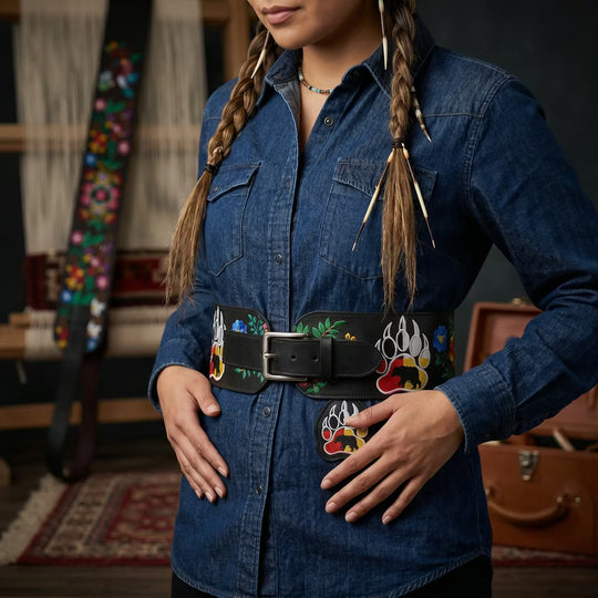 Heritage Leather Regalia  Belt (Bear Paw)