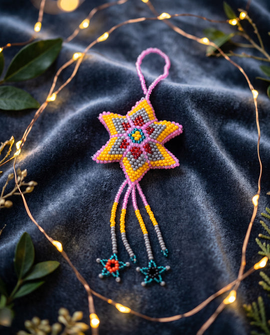 Pink Beaded Moonlit Frost Star