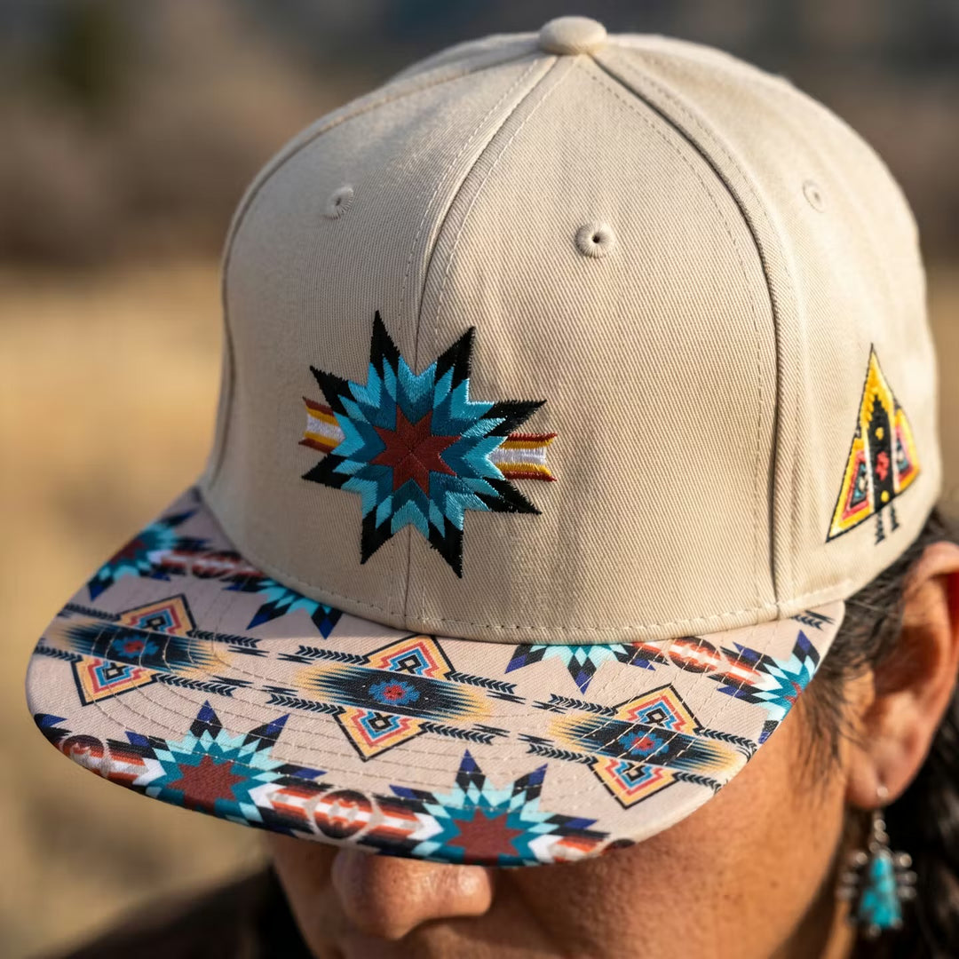 Native embroidery Hat beige