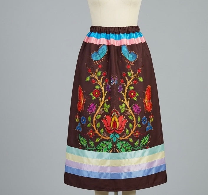 Floral Butterfly Ribbon Skirt