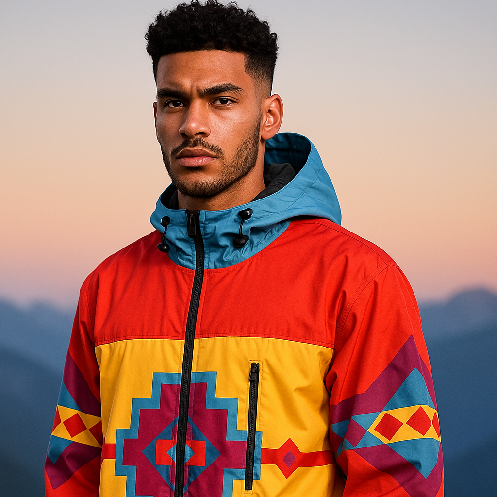 OLDTRIBES™ Blue zigzag Windbreaker