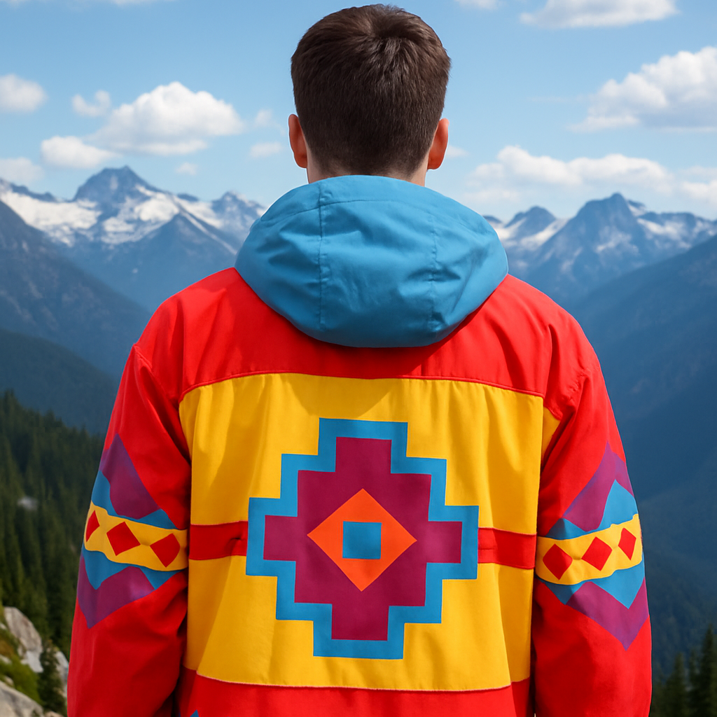 OLDTRIBES™ Blue zigzag Windbreaker