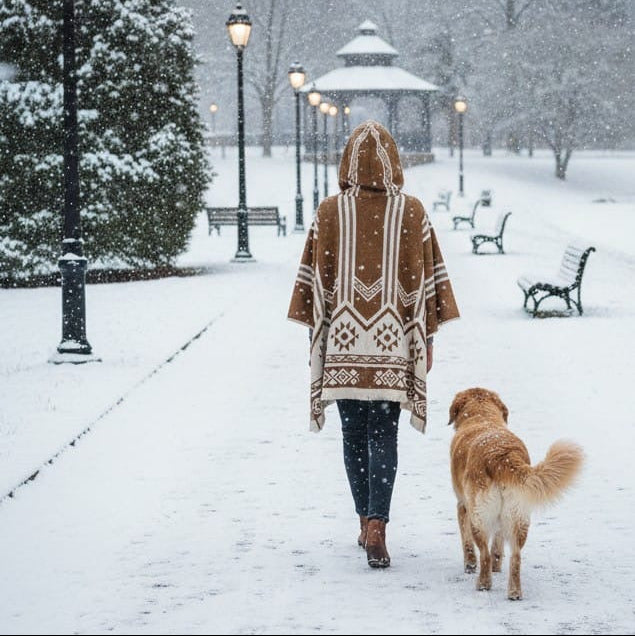Brown Pure Llama wool Ponchos