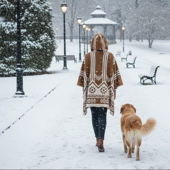 Brown Pure Llama wool Ponchos