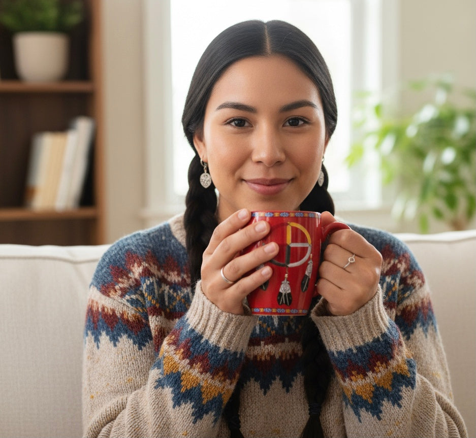 16 Oz Medicine Wheel Ceramic Mug Ceramic Mug