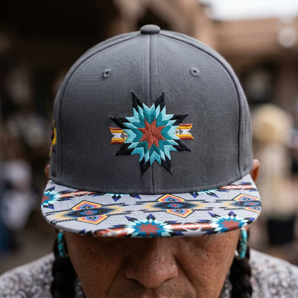 Native  embroidery Hat grey