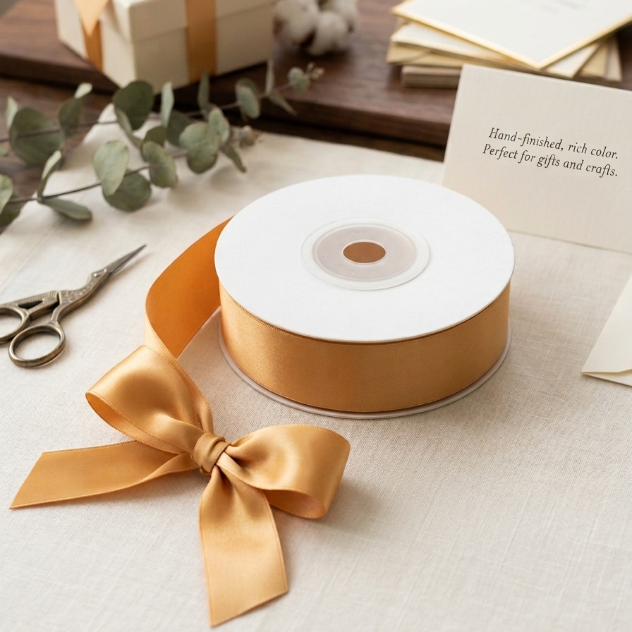 OLDTRIBES 30 Meter Double Face Golden #675 Ribbon Roll