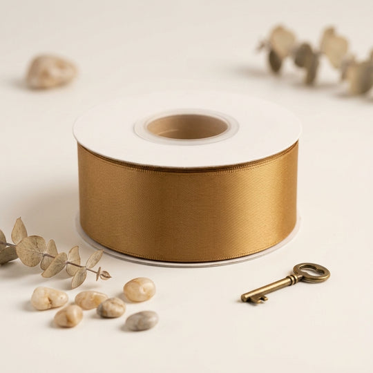 Satin Ribbon Double Face- Antique Gold 
